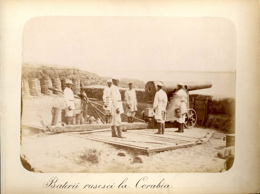 Baterii rusesti la Corabia 1877 Razboi Independenta Romaniei Carol Popp Szathmari