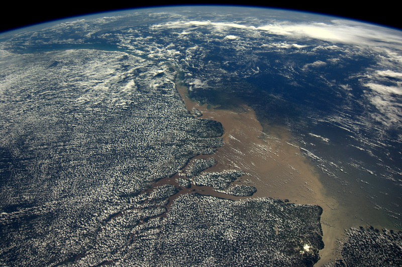 André Kuipers/ESA/NASA - Paduri tropicale defrisate; Gurile Amazonului